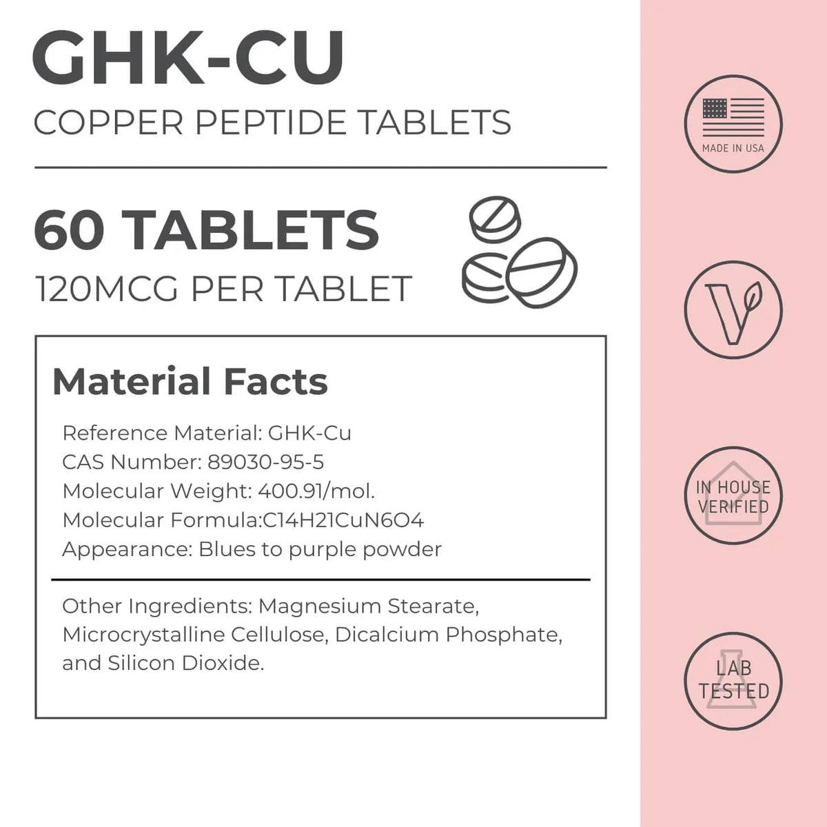 GHK-Cu Copper Peptide Tablets