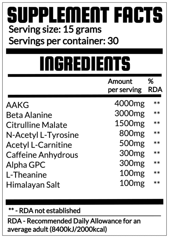 QRP Nutrition CRAZY PRAWN Pre-workout 450g