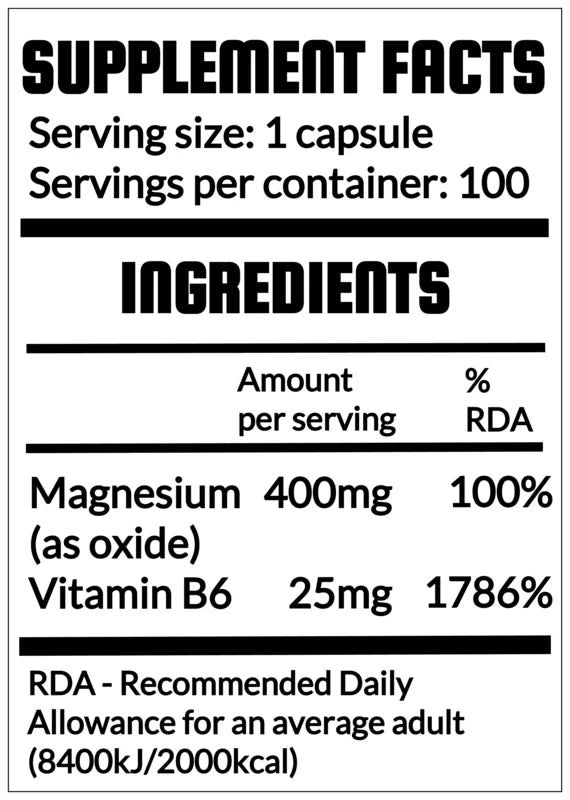 QRP Nutrition MAGNESIUM + B6 (100caps)