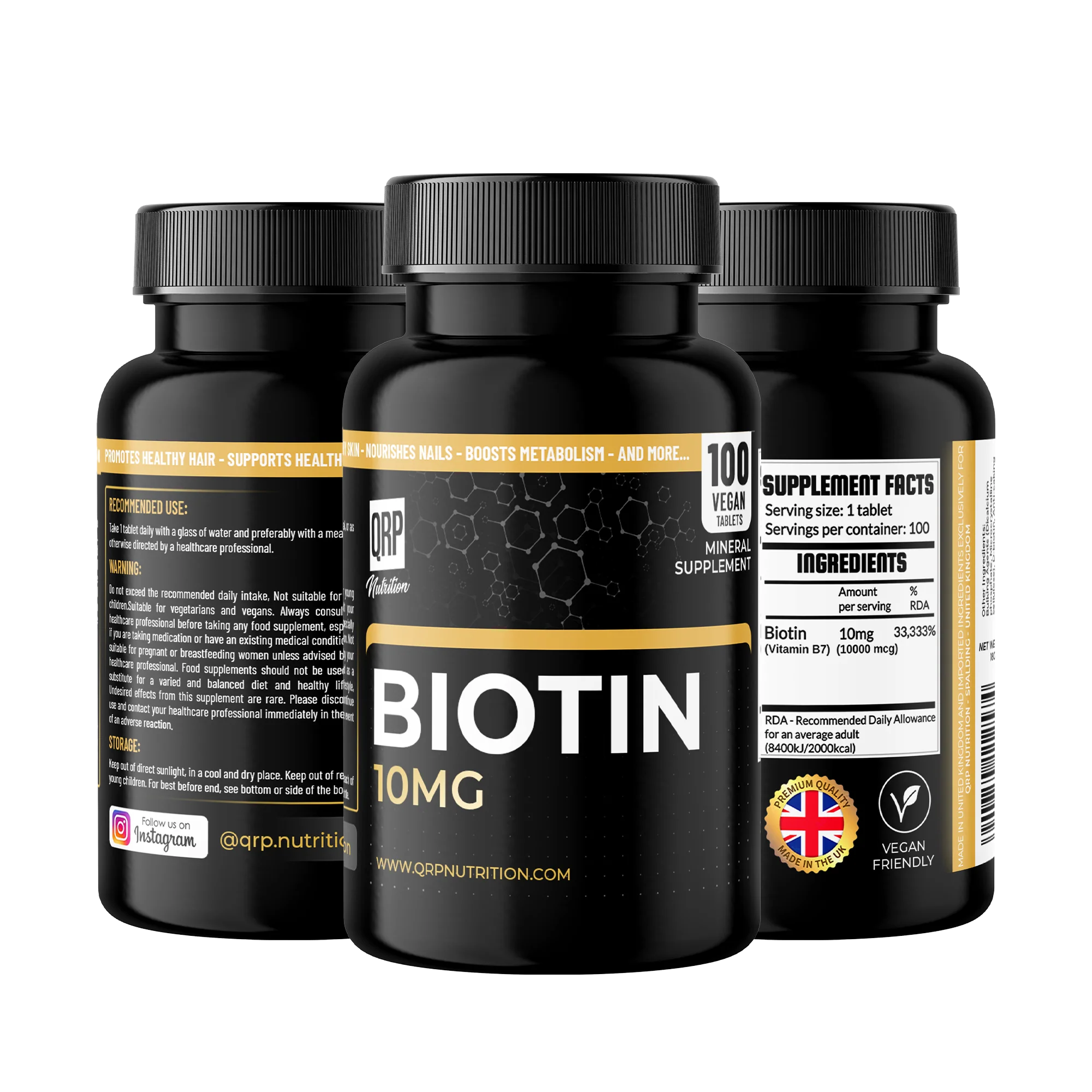 QRP Nutrition Biotin 10000mcg 100tabs