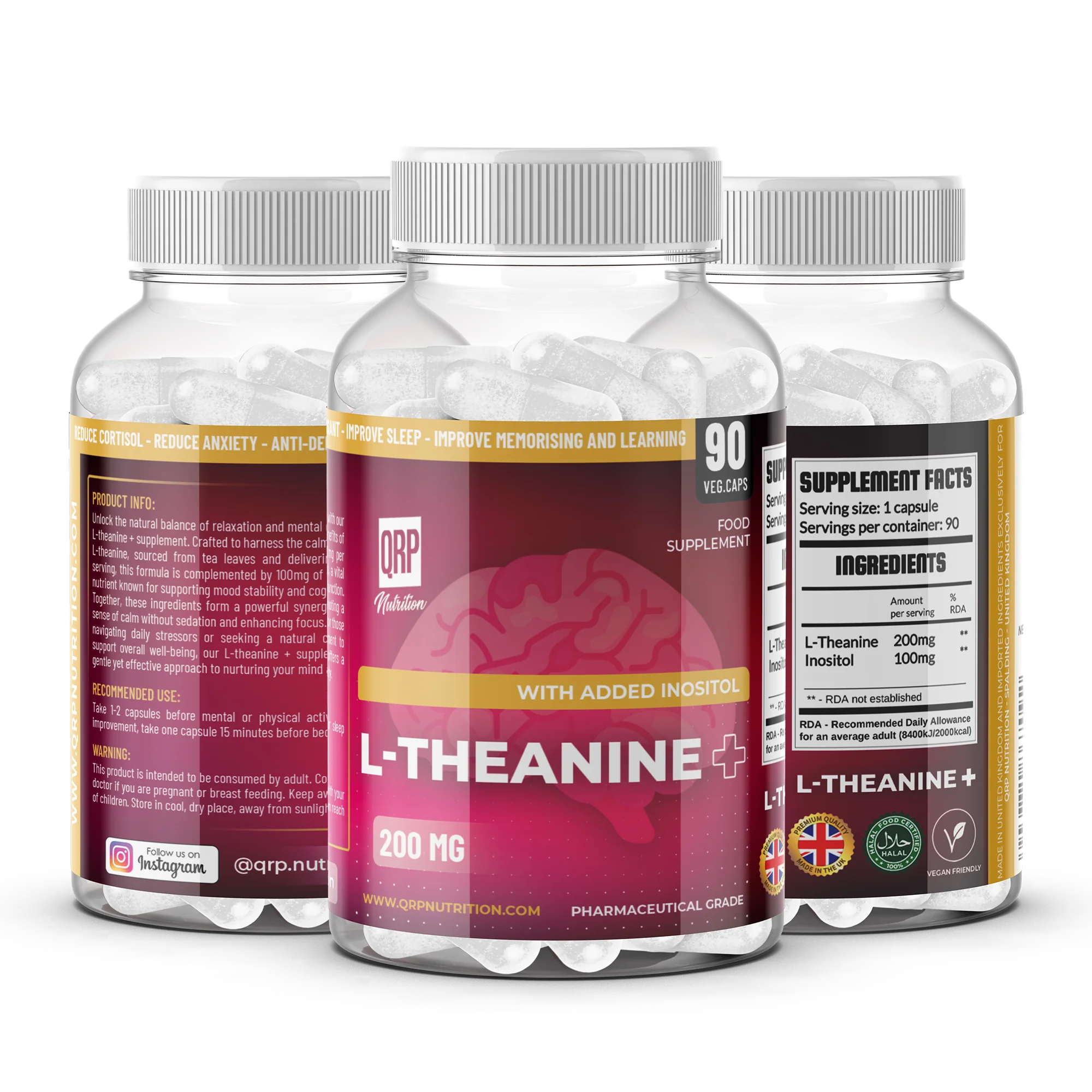 QRP Nutrition L-Theanine with Inositol (90 capsules)